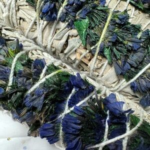 Blue Sinuata Flower White Sage Smudge Torch 6”
